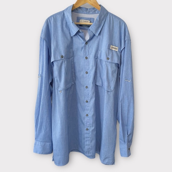 Magellan Outdoors Other - Magellan Relaxed Fit Fishing Shirt Men’s 2XL Light Blue Vented Moisture Wicking
